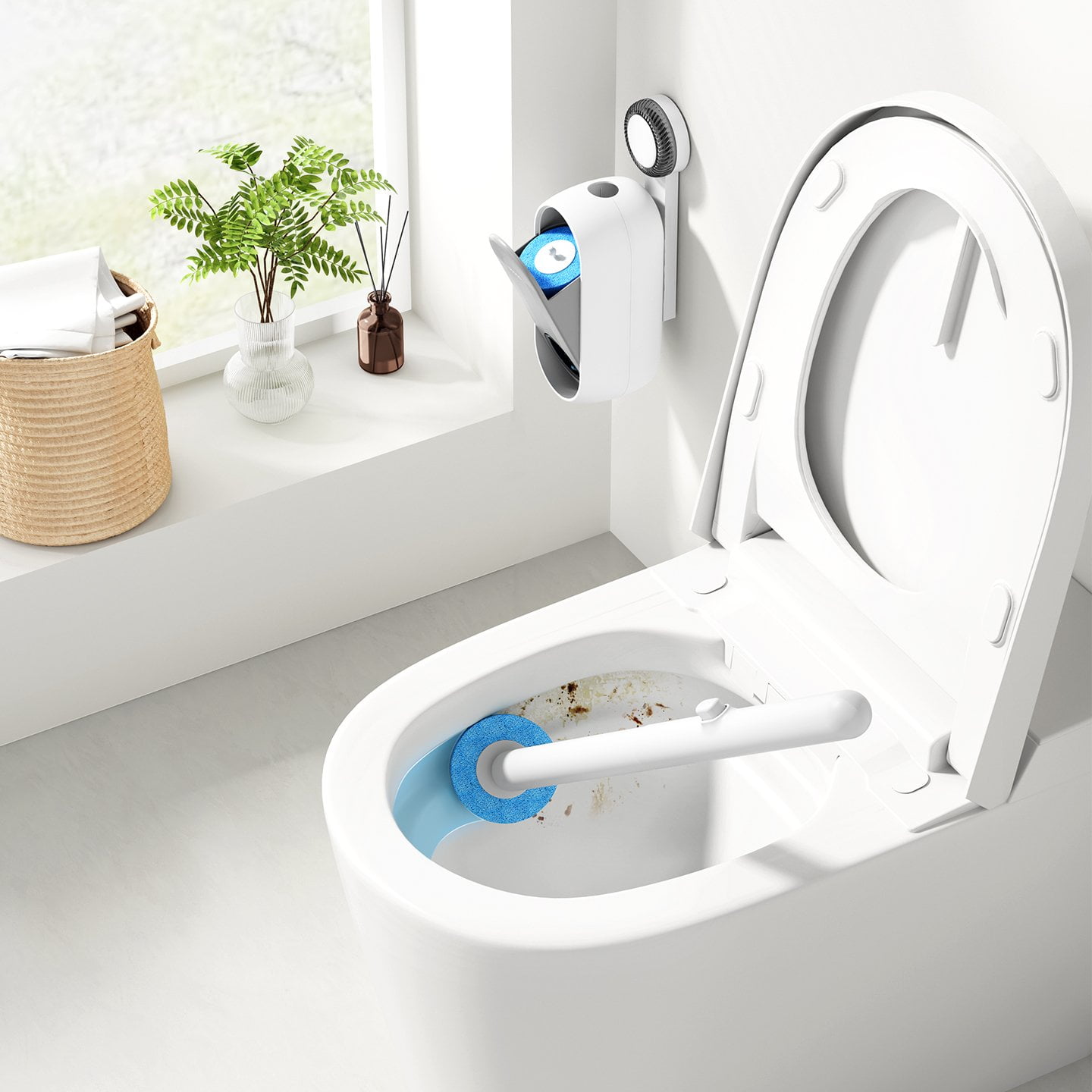 Suction Cup Visible Disposable Toilet Brush